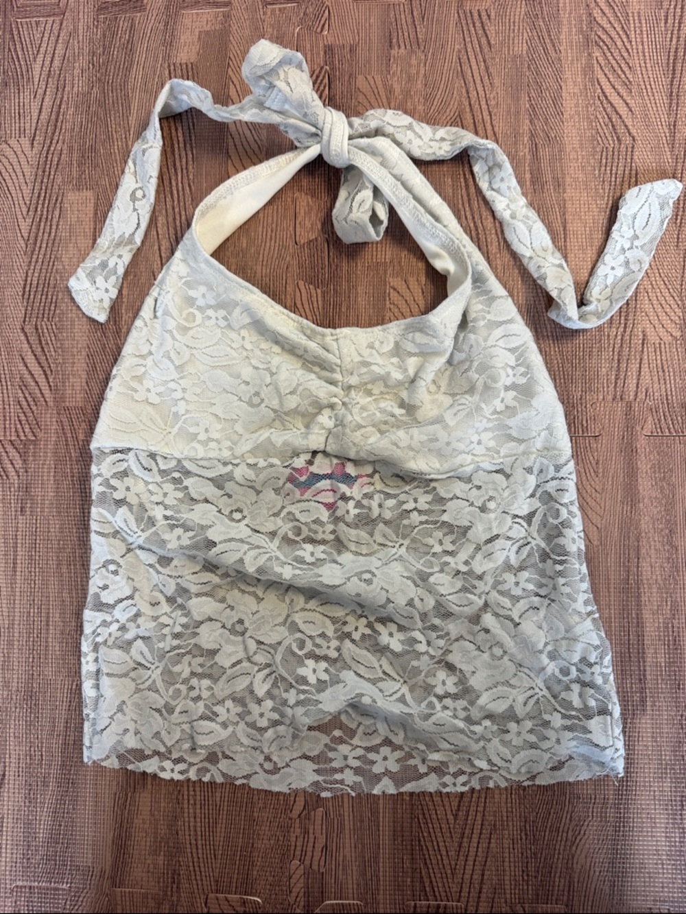 EDIKTED LACE WHITE HALTER TOP SIZE XS